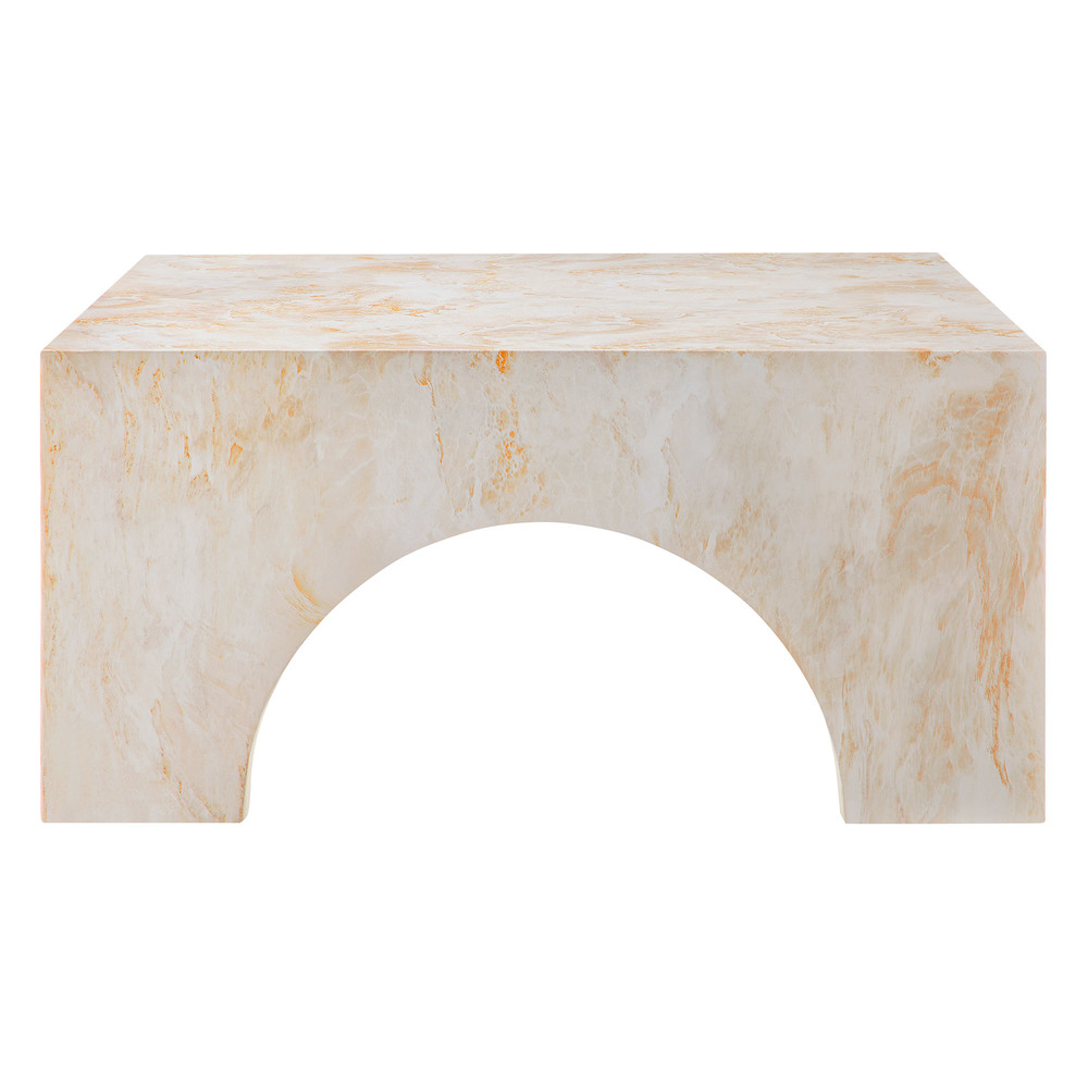 Valen Indoor - Outdoor Patio Arched Concrete Coffee Table in Honey Onyx by Modway - Image 5