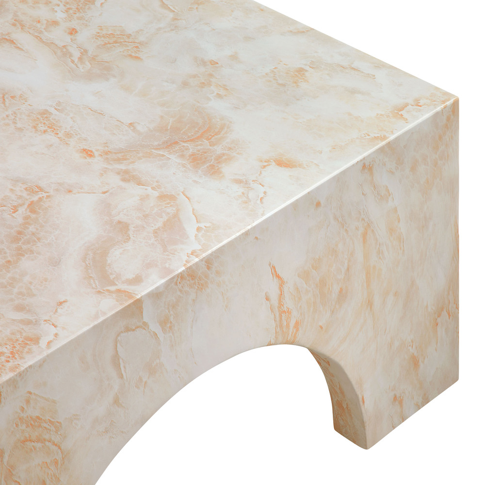 Valen Indoor - Outdoor Patio Arched Concrete Coffee Table in Honey Onyx by Modway - Image 7