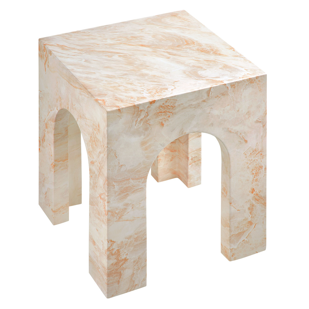 Valen Square Indoor - Outdoor Patio Arched Concrete Side Table in Honey Onyx by Modway - Image 6