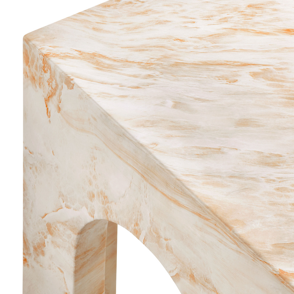 Valen Square Indoor - Outdoor Patio Arched Concrete Side Table in Honey Onyx by Modway - Image 7