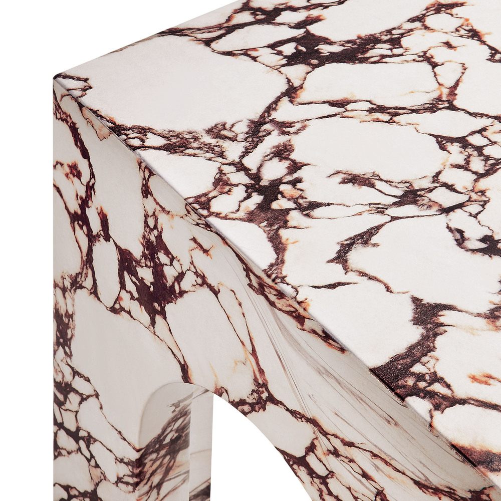 Valen Square Indoor - Outdoor Patio Arched Concrete Side Table in Red Marble by Modway - Image 7