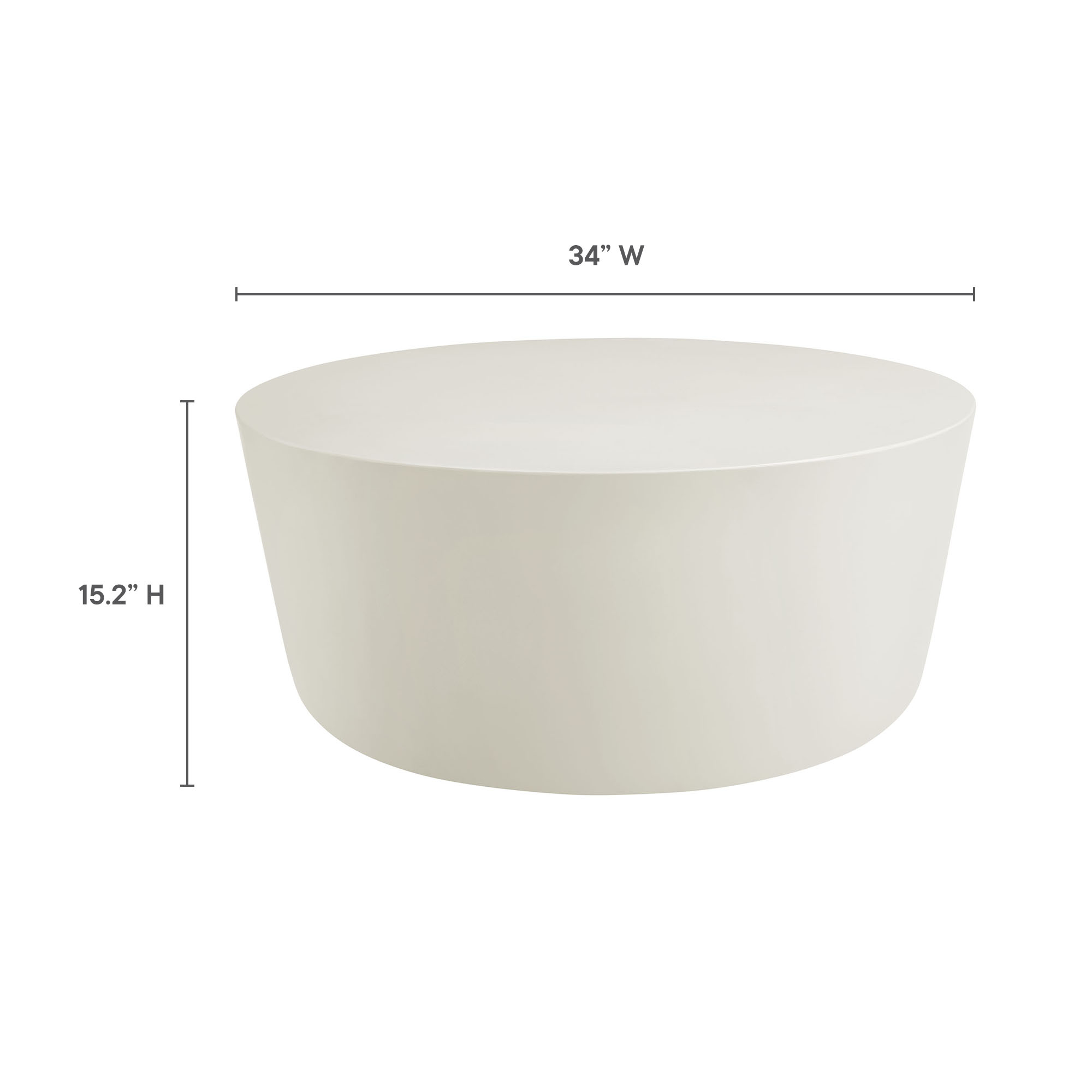 Brion Round Indoor - Outdoor Patio Concrete Coffee Table by Modway - Image 2