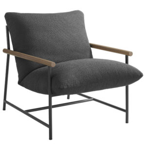 Raya Outdoor Patio Boucle Sling Lounge Chair in Charcoal by Modway