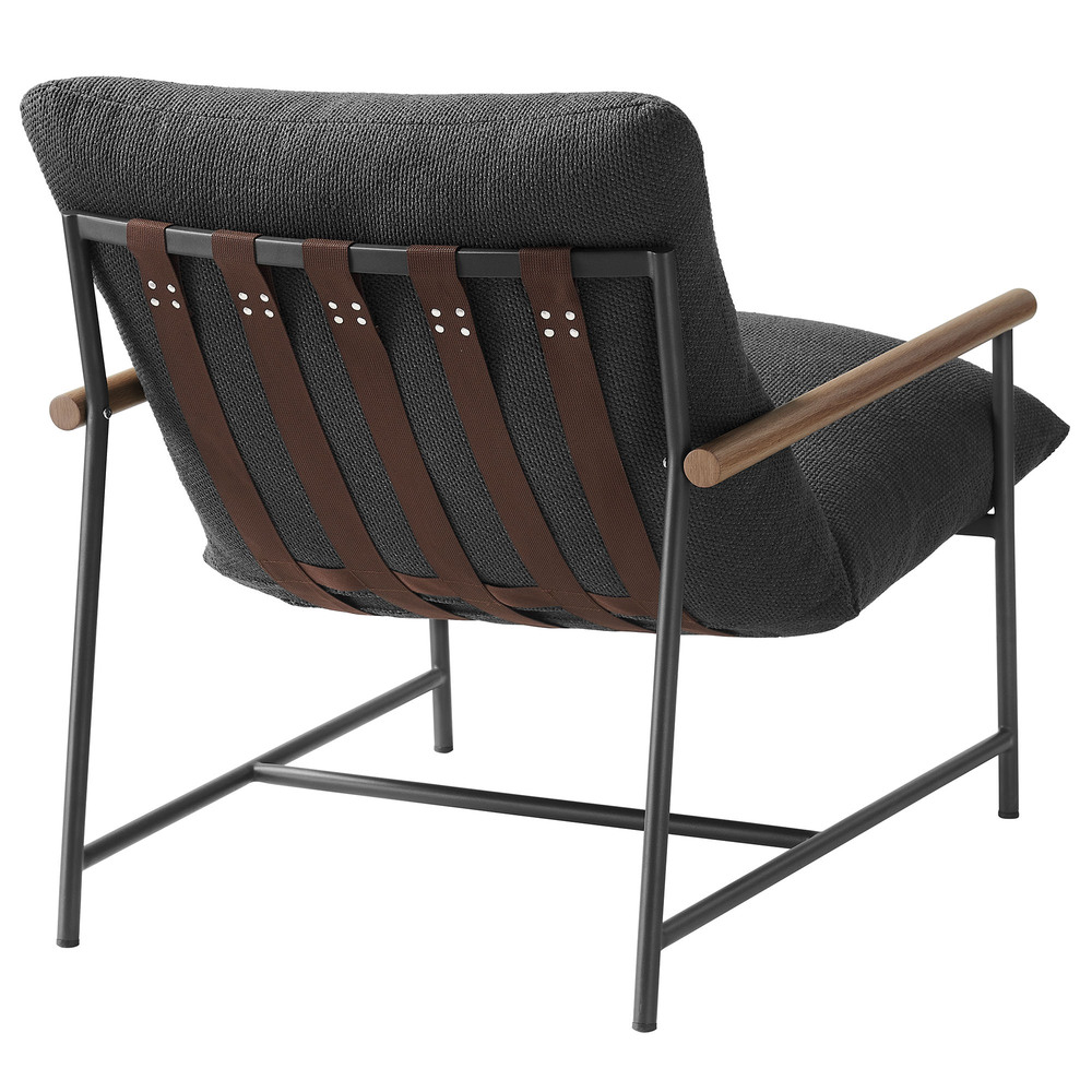 Raya Outdoor Patio Boucle Sling Lounge Chair in Charcoal by Modway - Image 5