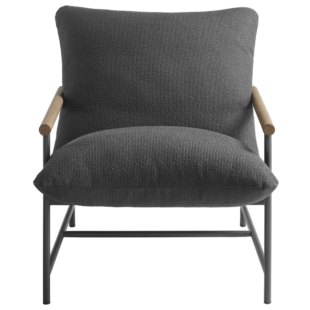 Raya Outdoor Patio Boucle Sling Lounge Chair in Charcoal by Modway - Image 6