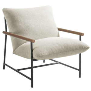 Raya Outdoor Patio Boucle Sling Lounge Chair in Ivory by Modway