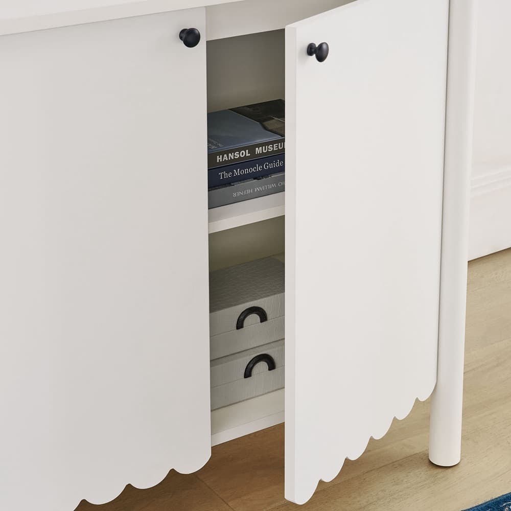 Emmeline 35" 2-Door Scalloped Sideboard Cabinet in White by Modway - Image 9