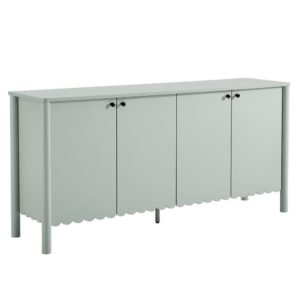 Emmeline 66" 4-Door Scalloped Sideboard Cabinet by Modway in Sage by Modway