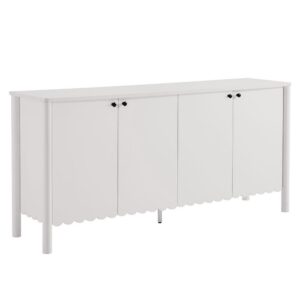Emmeline 66" 4-Door Scalloped Sideboard Cabinet by Modway in White by Modway
