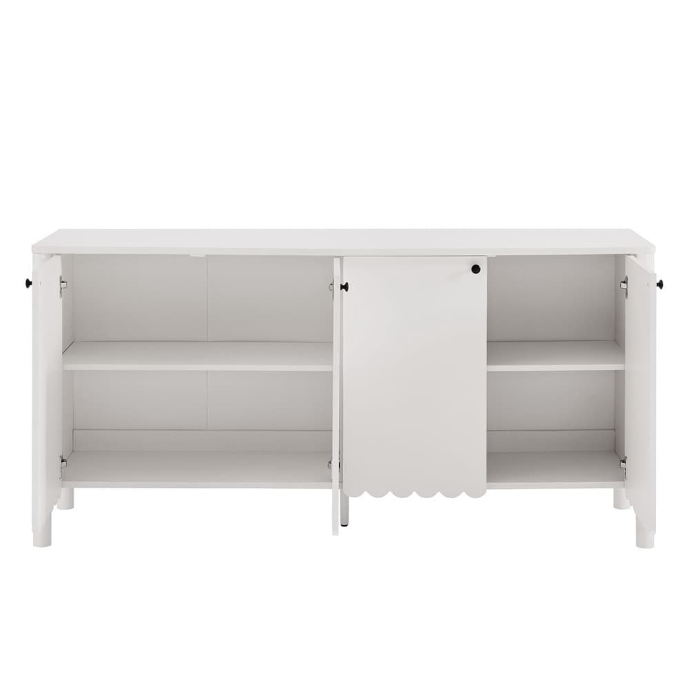 Emmeline 66" 4-Door Scalloped Sideboard Cabinet in White by Modway - Image 6
