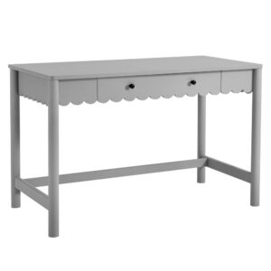 Emmeline 1-Drawer Scallop Writing Desk by Modway in Light Gray by Modway