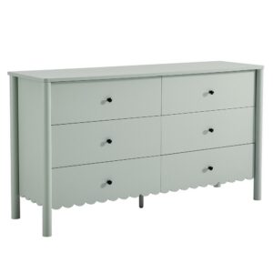 Emmeline Scalloped 6-Drawer Dresser by Modway in Sage by Modway