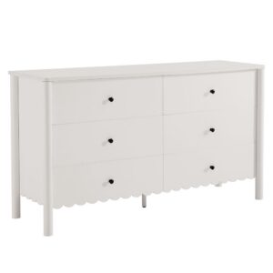 Emmeline Scalloped 6-Drawer Dresser by Modway in White by Modway