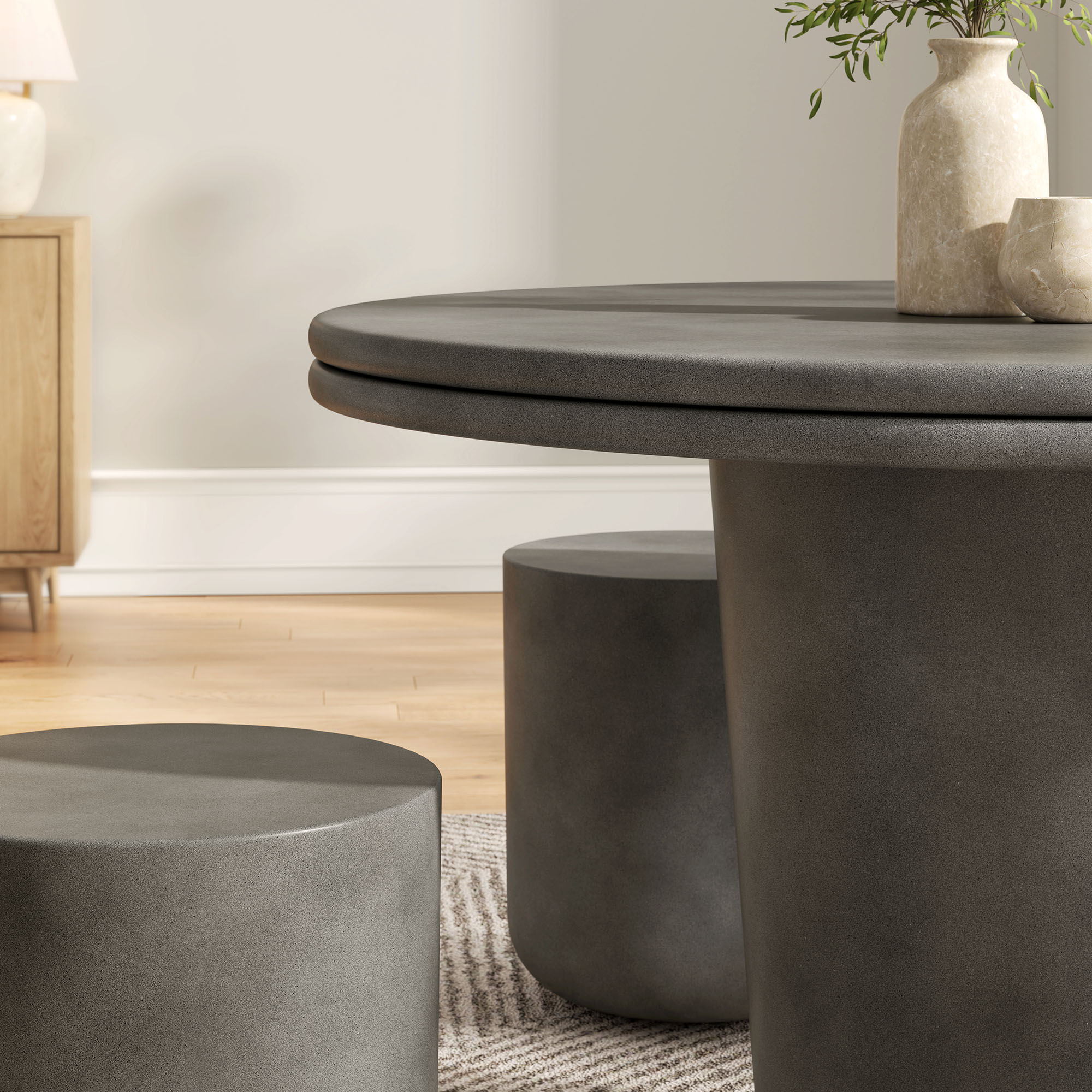 Brion Indoor - Outdoor Patio Concrete 5 Piece Dining Table Set by Modway - Image 12