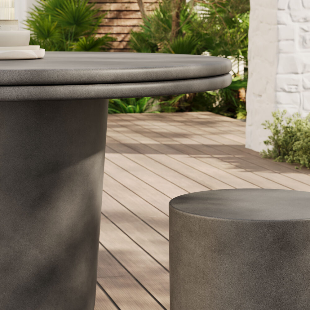 Brion Indoor - Outdoor Patio Concrete 5 Piece Dining Table Set by ...