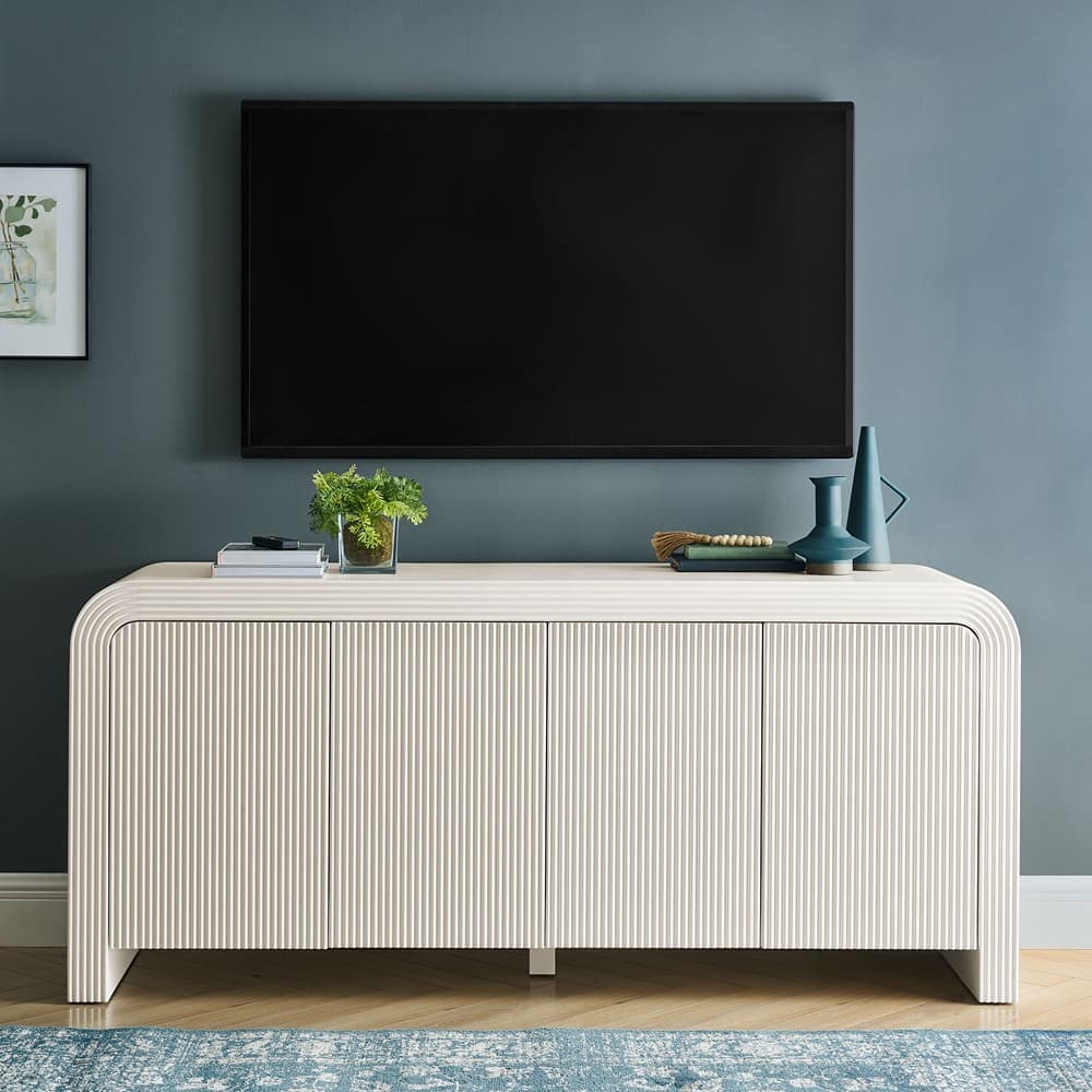 Waterflute 70" Fluted Sideboard Cabinet in White Matte by Modway - Image 9