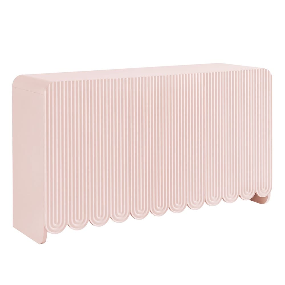Dahlia Fluted and Scalloped Sideboard Storage Cabinet by Modway in Soft Pink by Modway