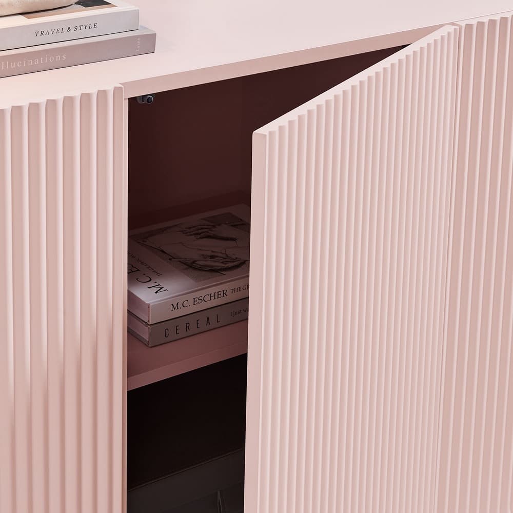 Dahlia Fluted and Scalloped Sideboard Storage Cabinet by Modway in Soft Pink by Modway - Image 9