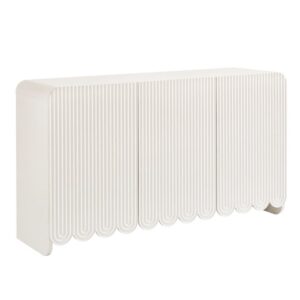 Dahlia Fluted and Scalloped Sideboard Storage Cabinet by Modway in White by Modway