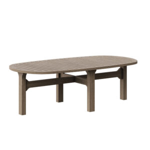 Saratoga Oval Outdoor Patio Teak Wood Coffee Table in Weathered Gray by Modway
