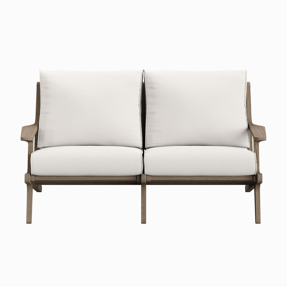 Saratoga Outdoor Patio Teak Wood Loveseat in Weathered Gray by Modway - Image 6