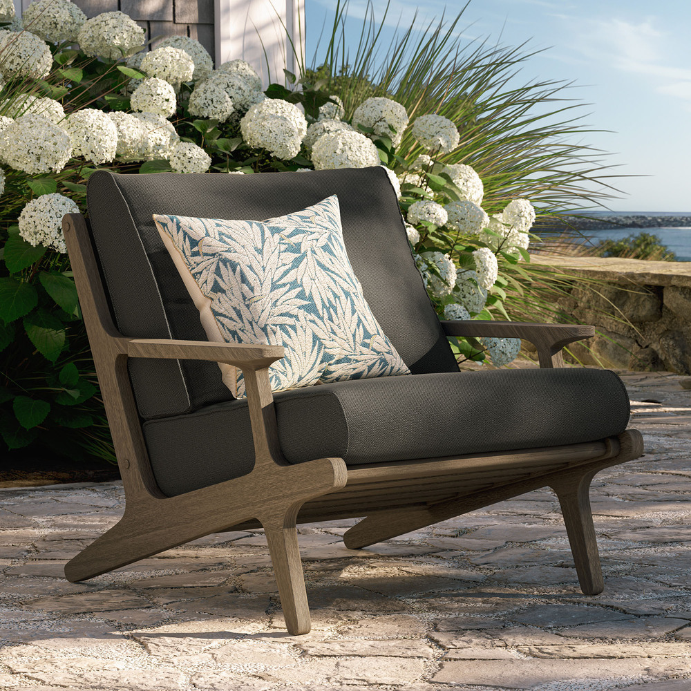Saratoga Outdoor Patio Teak Wood Armchair in Flint Gray by Modway - Image 8
