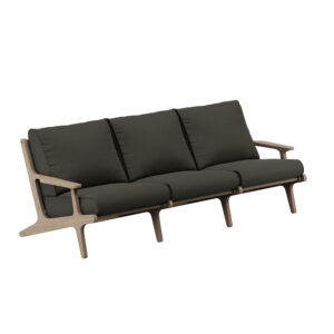 Saratoga Outdoor Patio Teak Sofa in Flint Gray by Modway