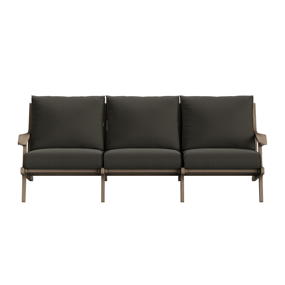 Saratoga Outdoor Patio Teak Sofa in Flint Gray by Modway - Image 6