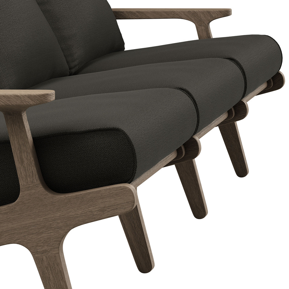 Saratoga Outdoor Patio Teak Sofa in Flint Gray by Modway - Image 7