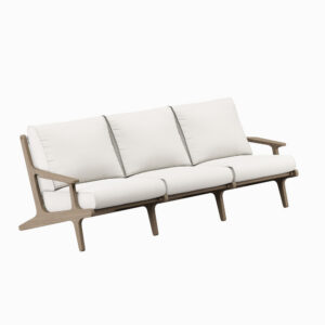 Saratoga Outdoor Patio Teak Sofa in Weathered Gray by Modway