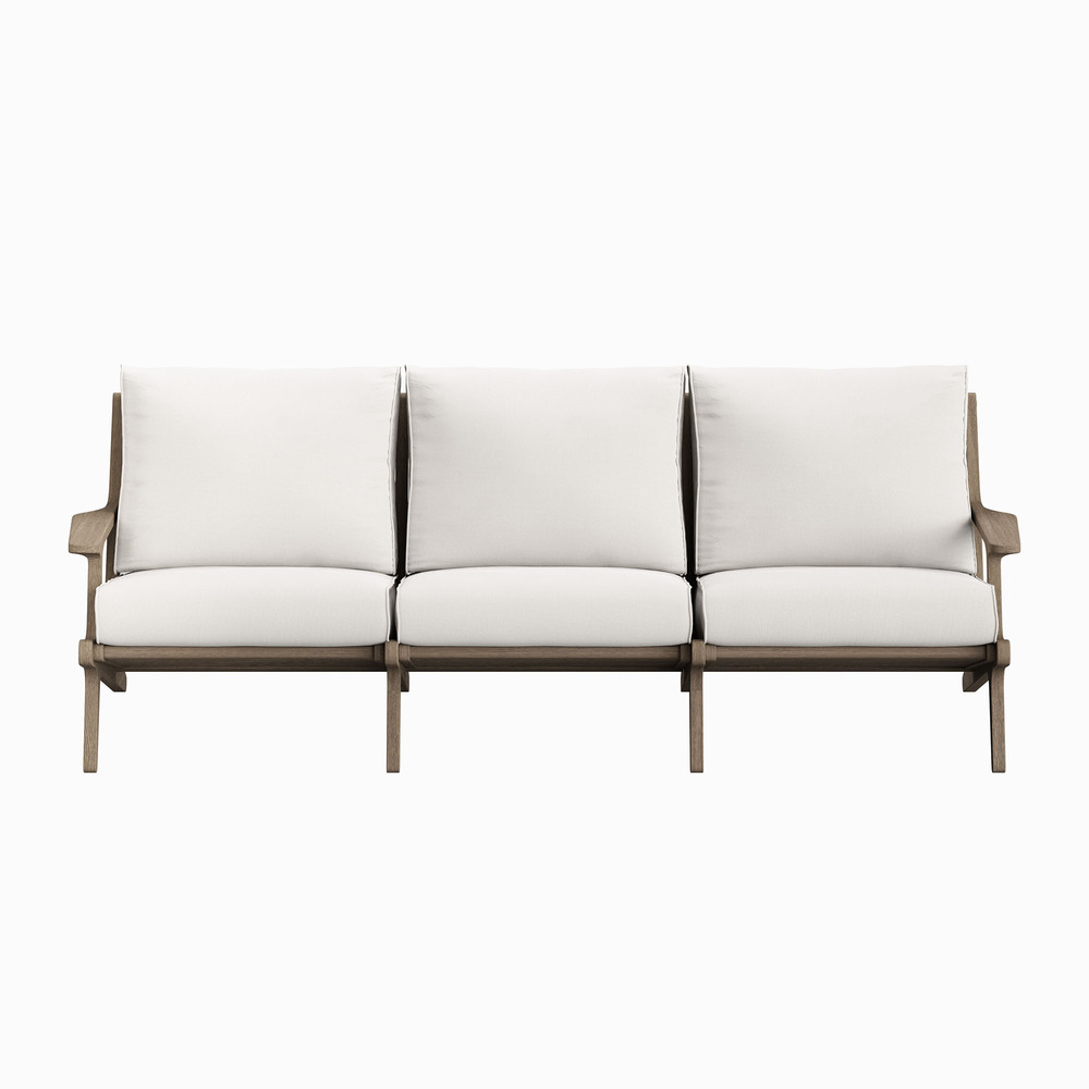 Saratoga Outdoor Patio Teak Sofa in Weathered Gray by Modway - Image 5
