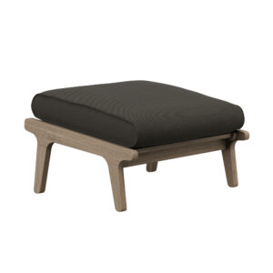 Saratoga Outdoor Patio Teak Ottoman in Flint Gray by Modway