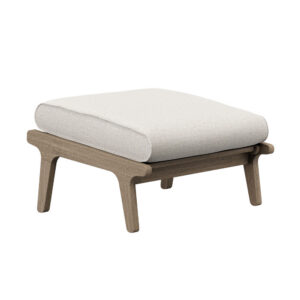 Saratoga Outdoor Patio Teak Ottoman in Pebble by Modway