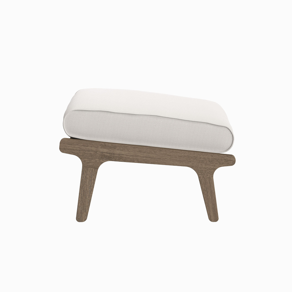 Saratoga Outdoor Patio Teak Ottoman in Weathered Gray by Modway - Image 4