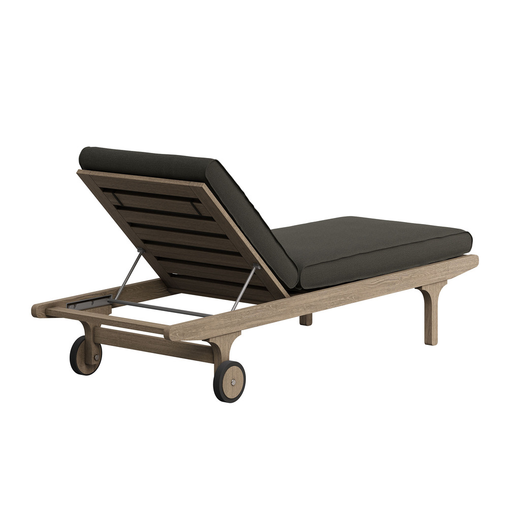 Saratoga Outdoor Patio Teak Wood 3-Piece Chaise Lounge Furniture Set in Flint Gray by Modway - Image 7