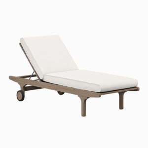 Saratoga Outdoor Patio Teak Chaise Lounge Chair in Weathered Gray by Modway