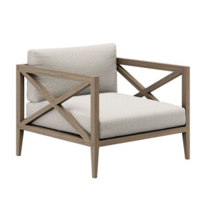 Northlake Outdoor Patio Teak Armchair in Pebble by Modway