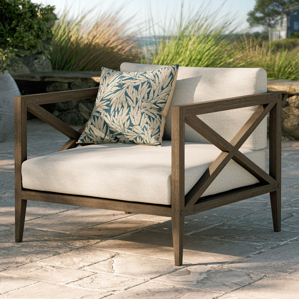 Northlake Outdoor Patio Teak Armchair in Pebble by Modway - Image 8