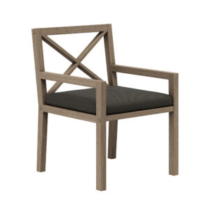 Northlake Outdoor Patio Teak Dining Armchair in Flint Gray by Modway