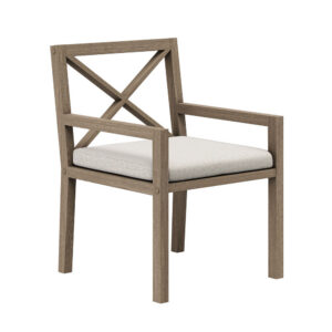 Northlake Outdoor Patio Teak Dining Armchair in Pebble by Modway