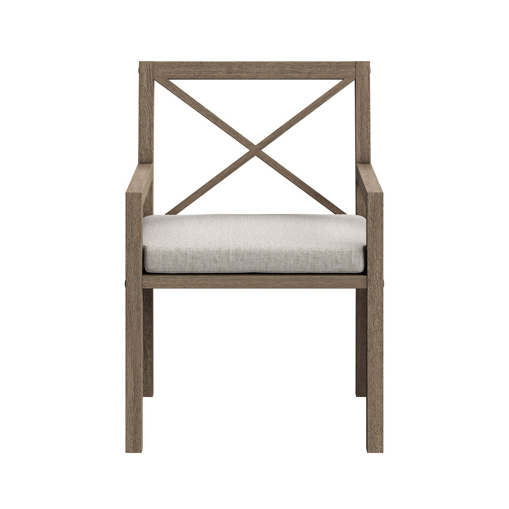 Northlake Outdoor Patio Teak Dining Armchair in Pebble by Modway - Image 4