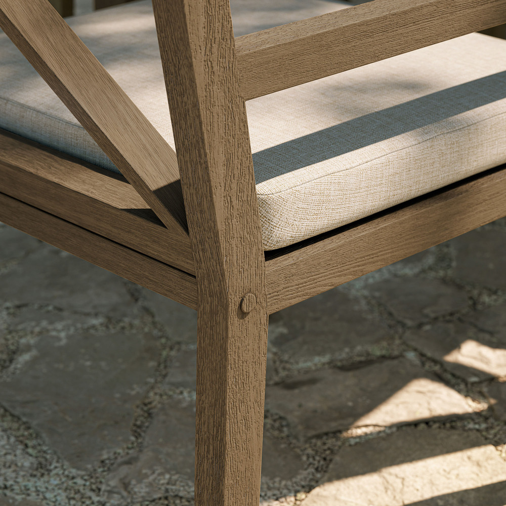 Northlake Outdoor Patio Teak Dining Armchair in Pebble by Modway - Image 9