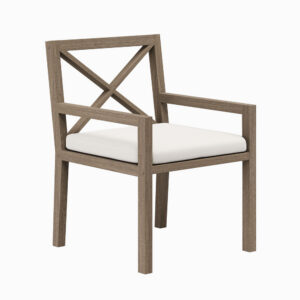 Northlake Outdoor Patio Teak Dining Armchair in Weathered Gray by Modway