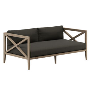 Northlake Outdoor Patio Teak Loveseat in Flint Gray by Modway