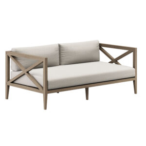 Northlake Outdoor Patio Teak Loveseat in Pebble by Modway