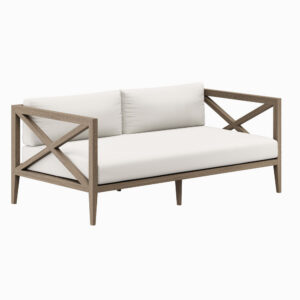 Northlake Outdoor Patio Teak Loveseat in Weathered Gray by Modway