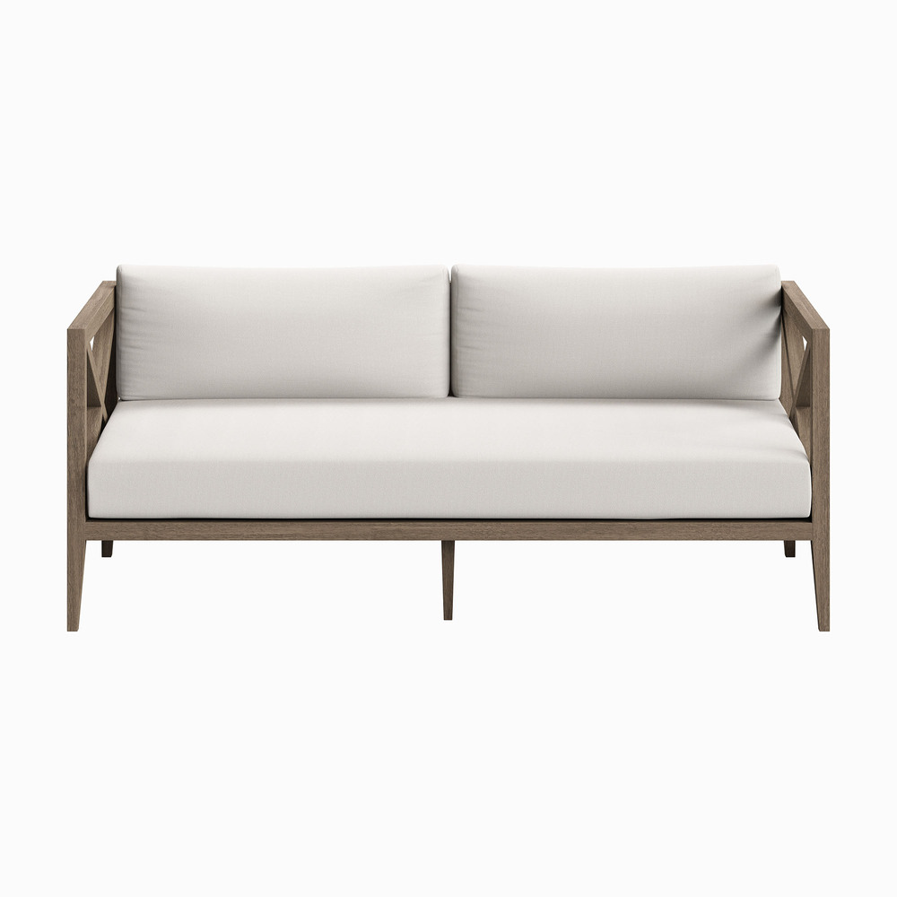 Northlake Outdoor Patio Teak Loveseat in Weathered Gray by Modway - Image 4