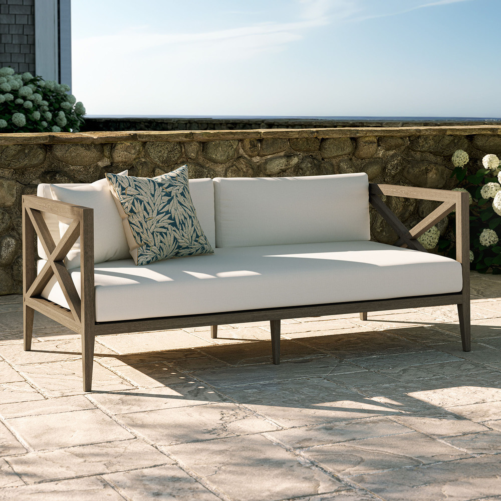 Northlake Outdoor Patio Teak Loveseat in Weathered Gray by Modway - Image 8