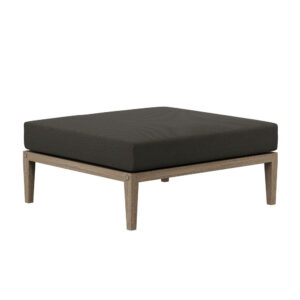 Northlake Outdoor Patio Teak Ottoman in Flint Gray by Modway