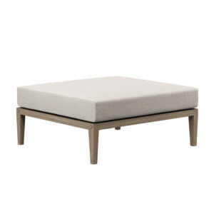Northlake Outdoor Patio Teak Ottoman in Pebble by Modway